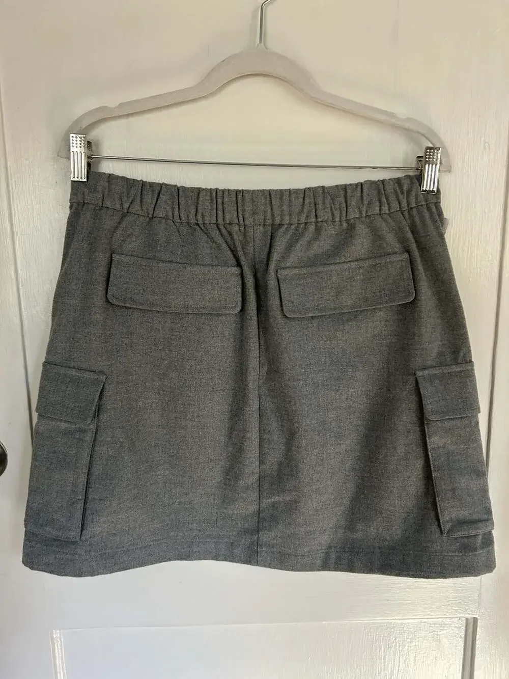 NWT The Group Babaton Cape Cargo Mini Skirt in Heather Light Grey Medium - Picture 8 of 9
